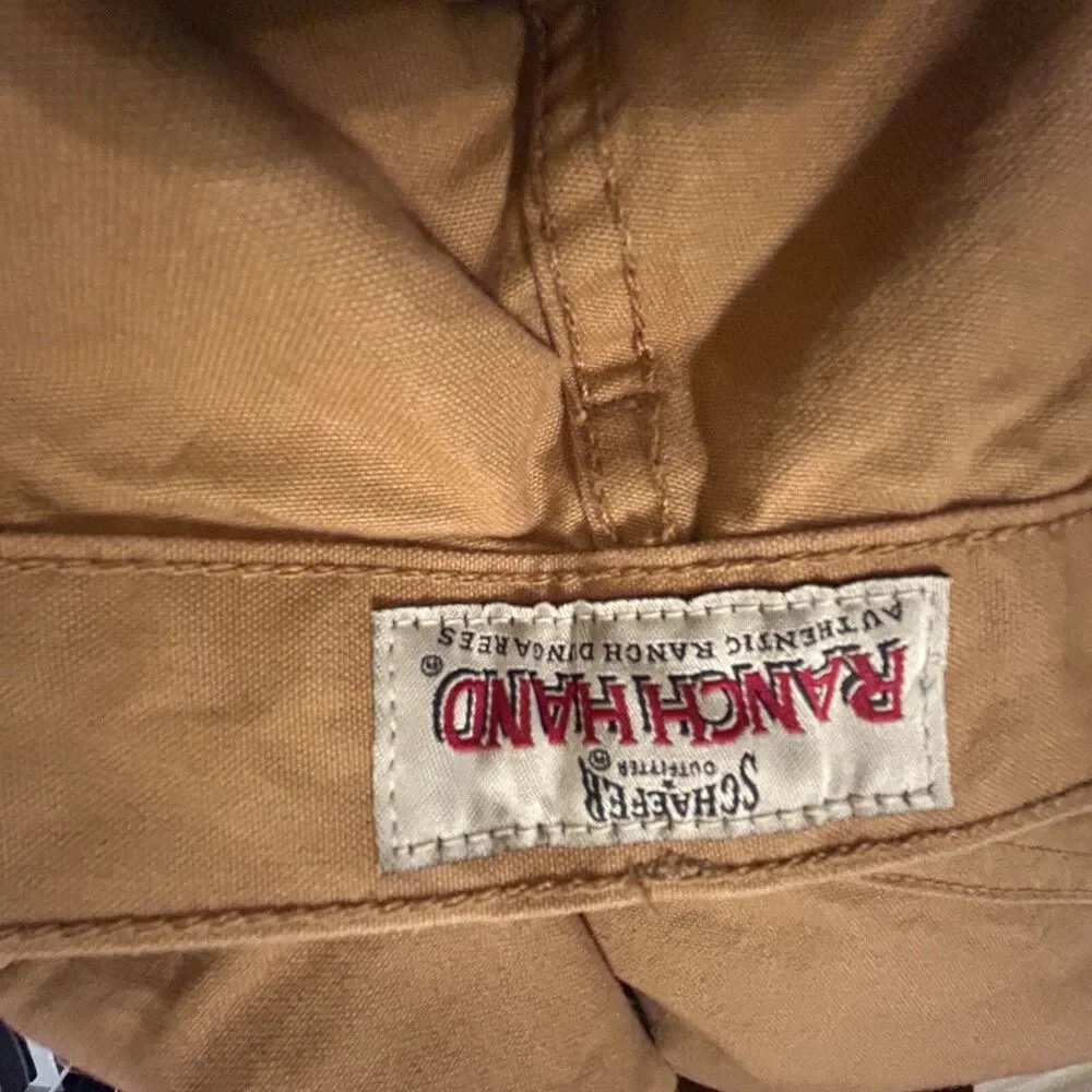 NWT Schaefer Outfitter Fenceline Canvas RanchHand Jeans 42x30 Brown Durable USA